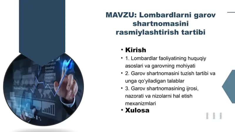 Lombardlarni garov shartnomasini rasmiylashtirish tartibi 1