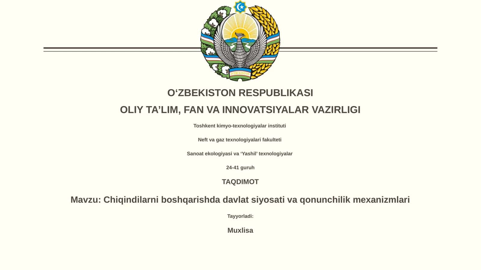Chiqindilarni boshqarishda davlat siyosati va qonunchilik mexanizmlari 1