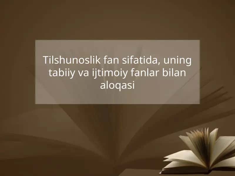 Tilshunoslikning Fanlararo Aloqalari 1