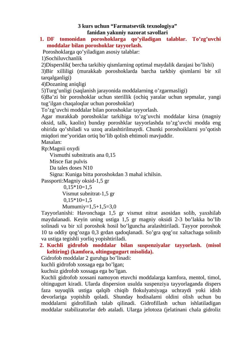 Farmatsevtik texnologiya 1