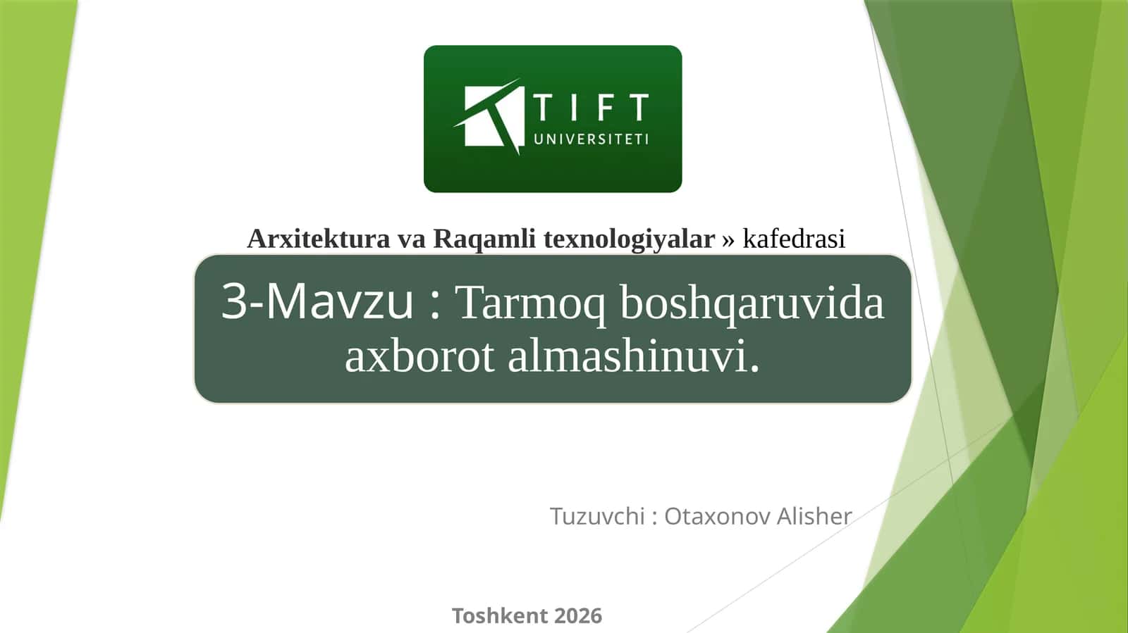 Tarmoqboshqaruviniamalgaoshirilishi 1