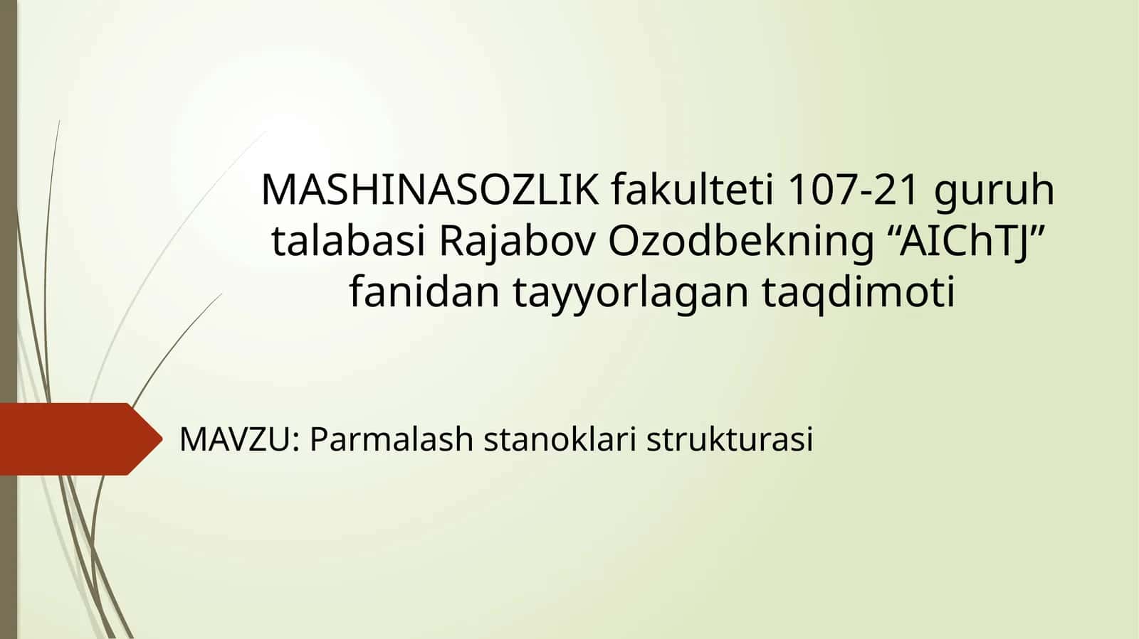Parmalash stanoklari strukturasi 1