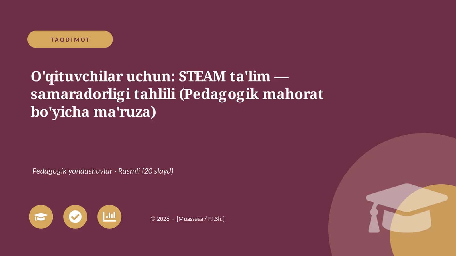 Pedagogik mahorat bo'yicha ma'ruza 1