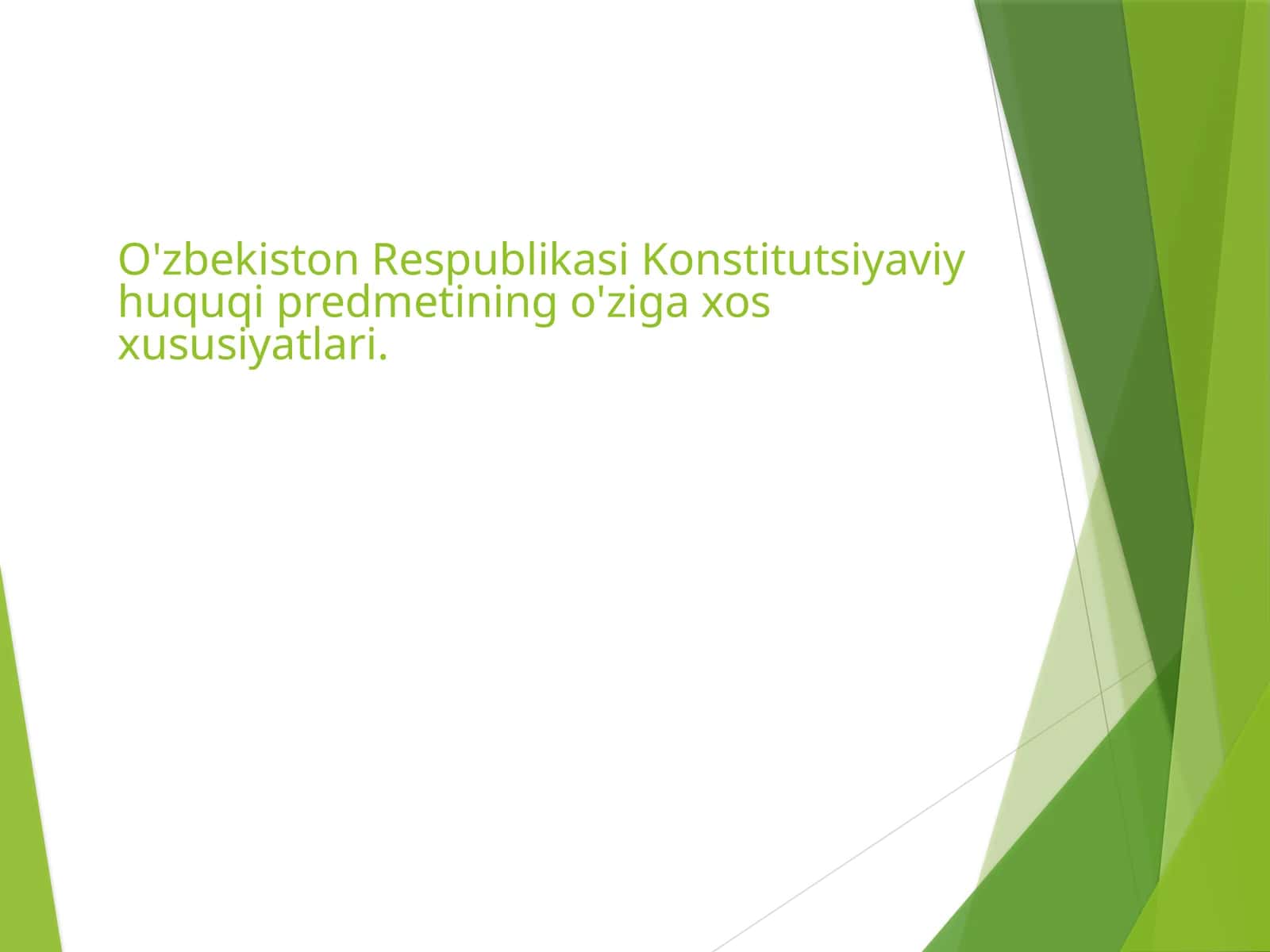 O'zbekiston Respublikasi Konstitutsiyaviy Huquqi 1