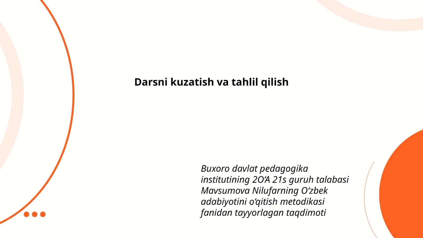 O‘zbek adabiyotini o‘qitish metodikasi 1