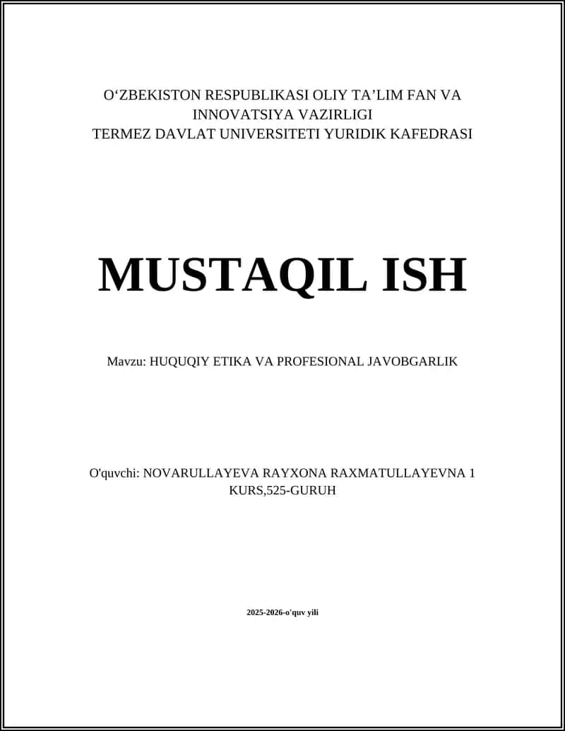 HUQUQIY ETIKA VA PROFESIONAL JAVOBGARLIK 1