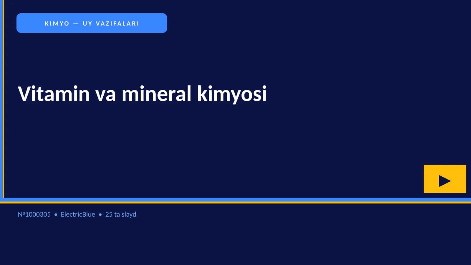 Vitamin va mineral kimyosi 1