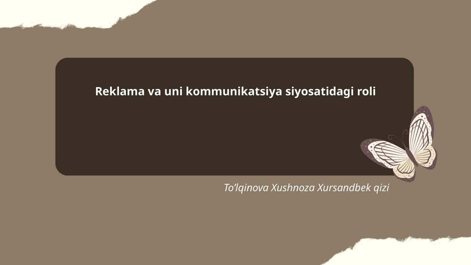 Reklama va uni kommunikatsiya siyosatidagi roli 1