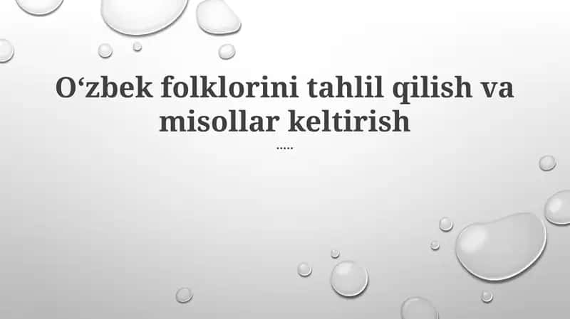 O'zbek folklori 1