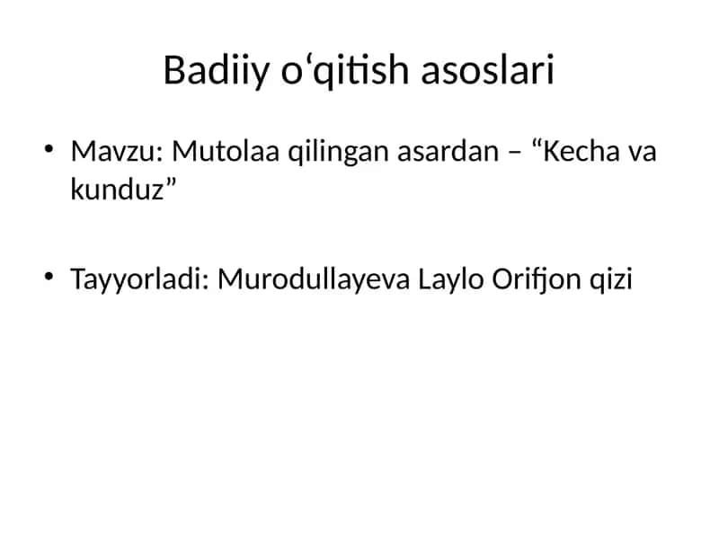 “Kecha va kunduz” 1