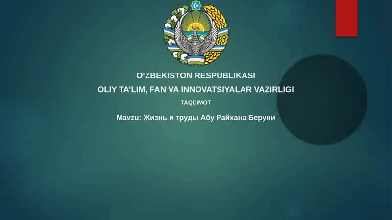 Abu Rayhon Beruniy haqida ta'lim materiallari 1