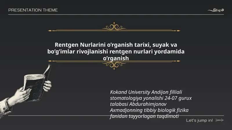 Tibbiy Biologik Fizika fanidan Taqdimoti 1