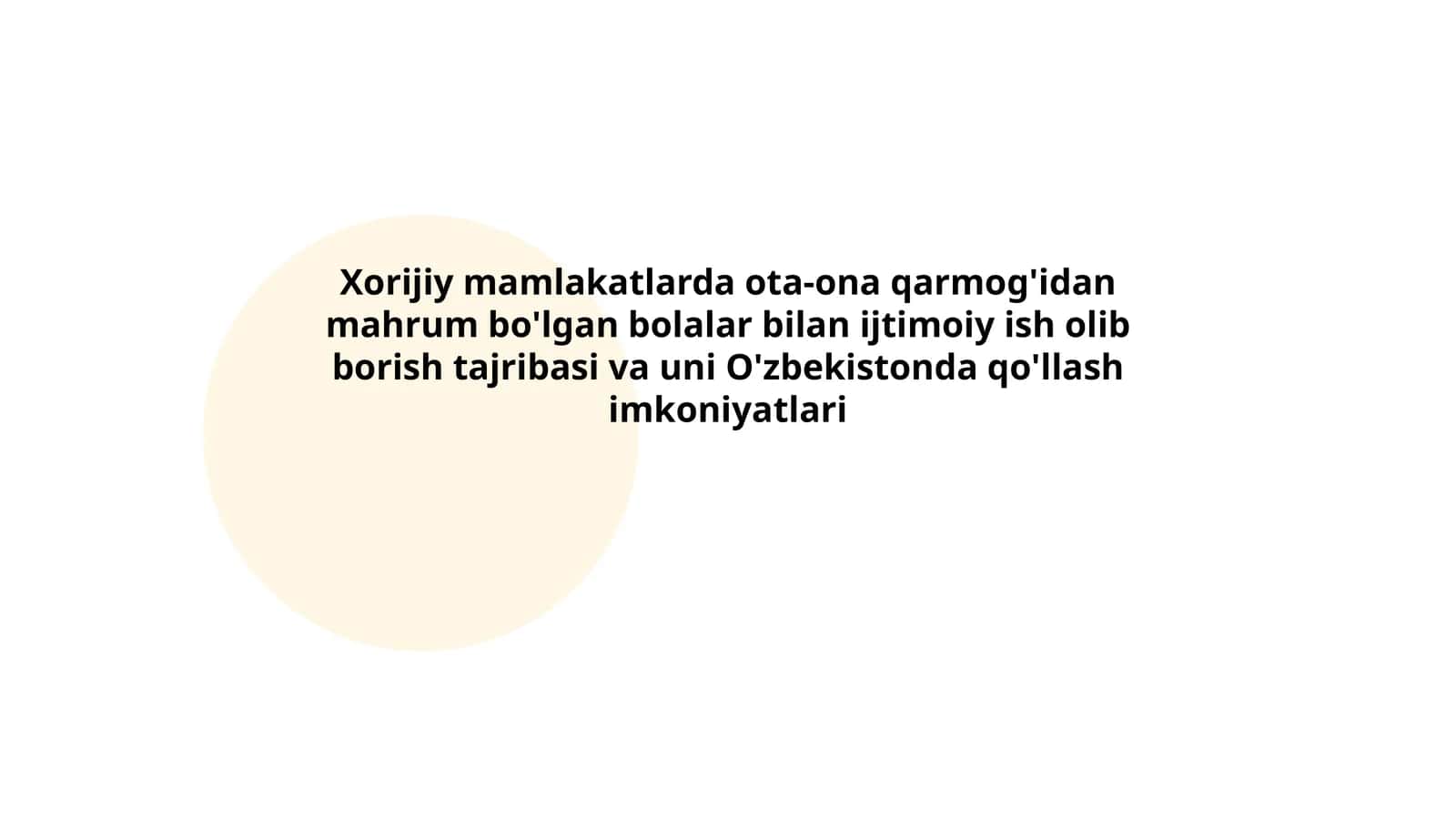 Xorijiy tajribada bolalar himoyasi 1