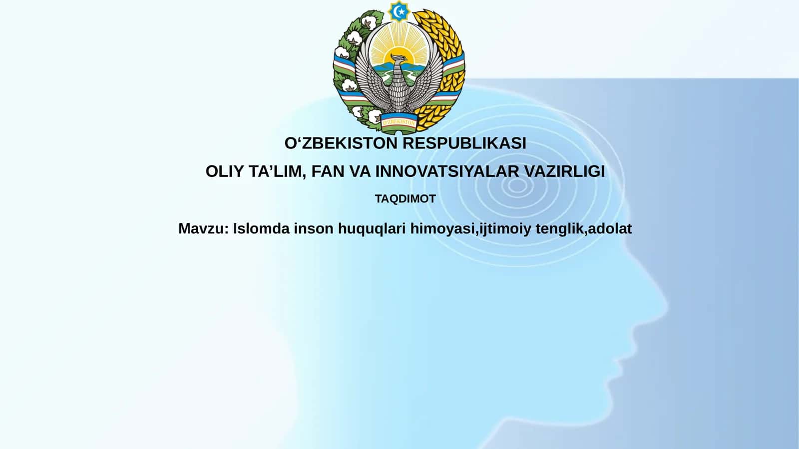 Islomda inson huquqlari himoyasi, ijtimoiy tenglik, adolat 1