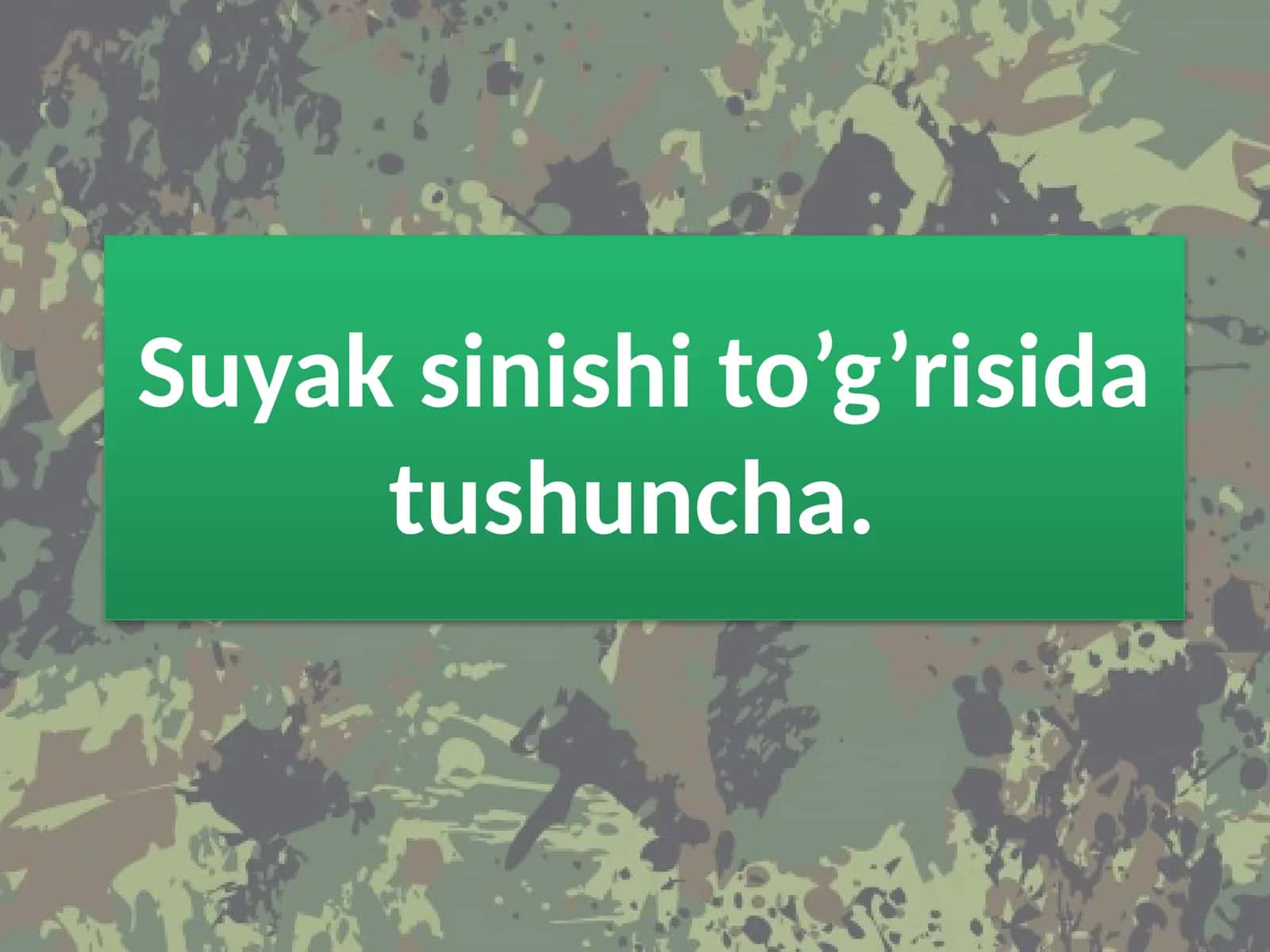 Suyaksinish ito’g’risida tushuncha 1