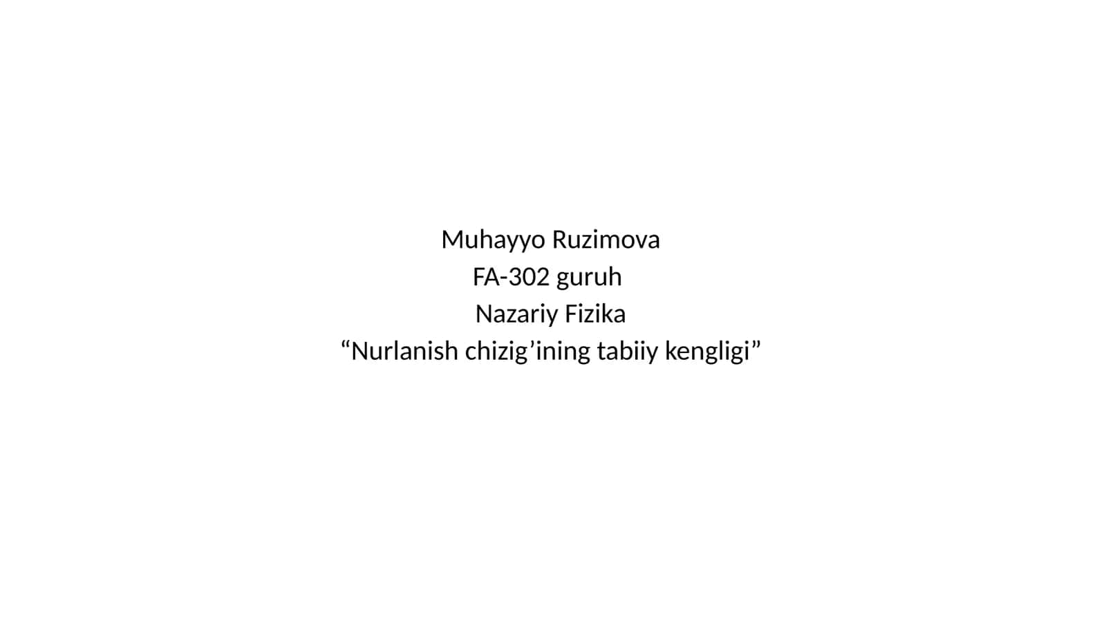 Nurlanish chizig'ining tabiiy kengayishi 1