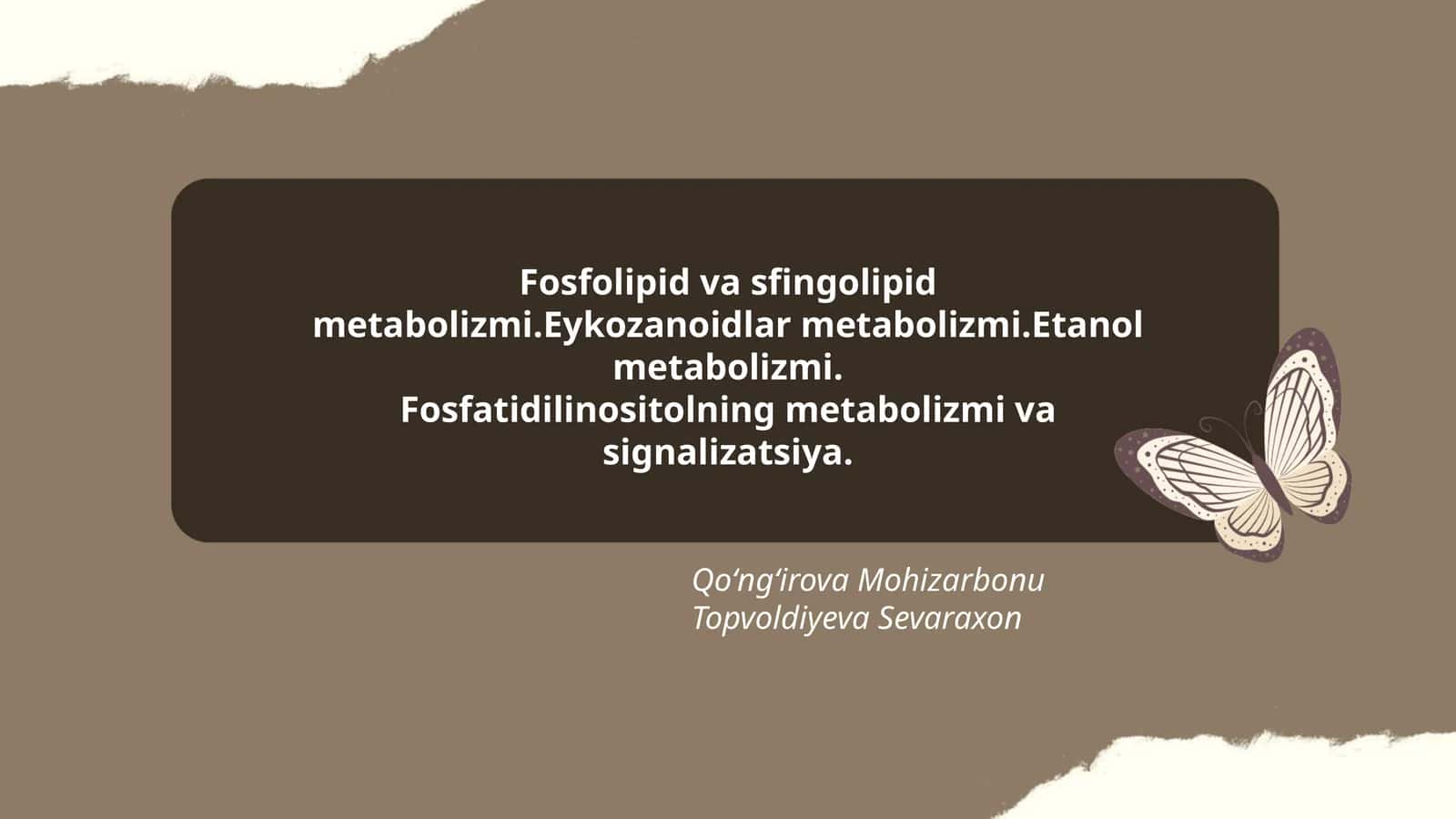 Fosfatidilinositolning metabolizmi va signalizatsiya 1