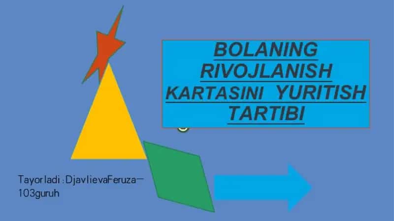 Bolaning rivojlanish kartasi 1