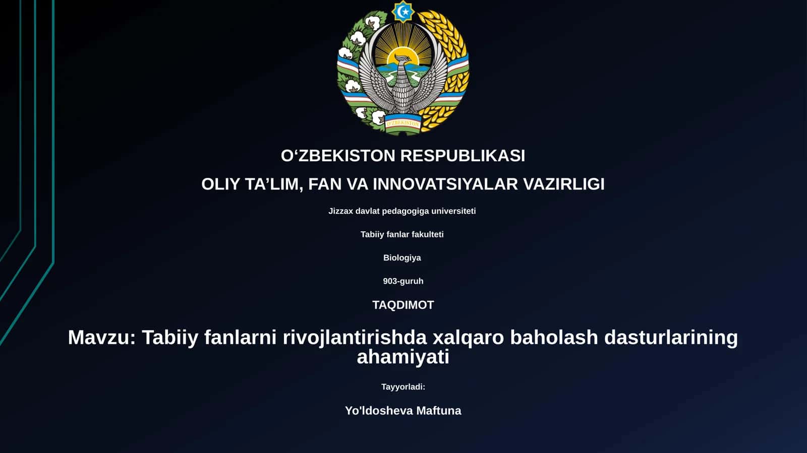 Tabiiy fanlarni rivojlantirishda xalqaro baholash dasturlarining ahamiyati 1