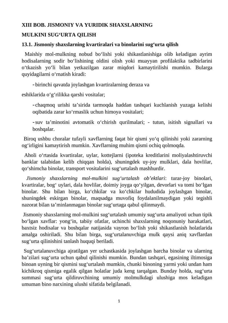 JISMONIY VA YURIDIK SHAXSLARNING MULKINI SUG‘URTA QILISH 1