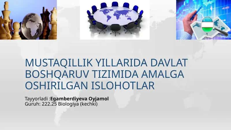 Mustaqillik yillarida davlat boshqaruvi tizimida amalga oshirilgan islohotlar 1