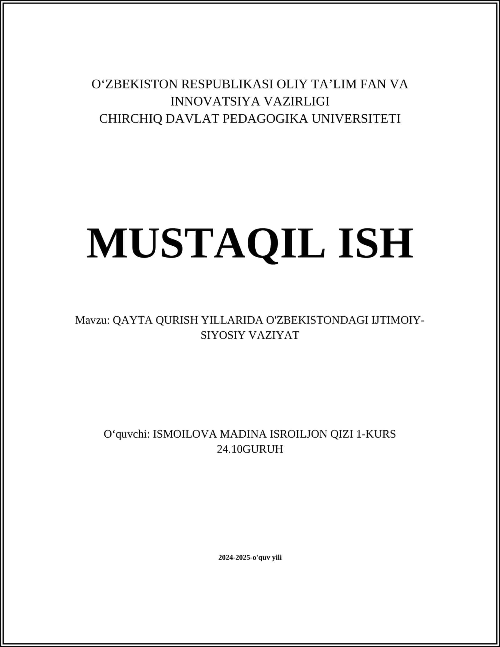 Qayta Qurish Yillardagi O'zbekistondagi Ijtimoiy-Siyosiy Vaziyat 1