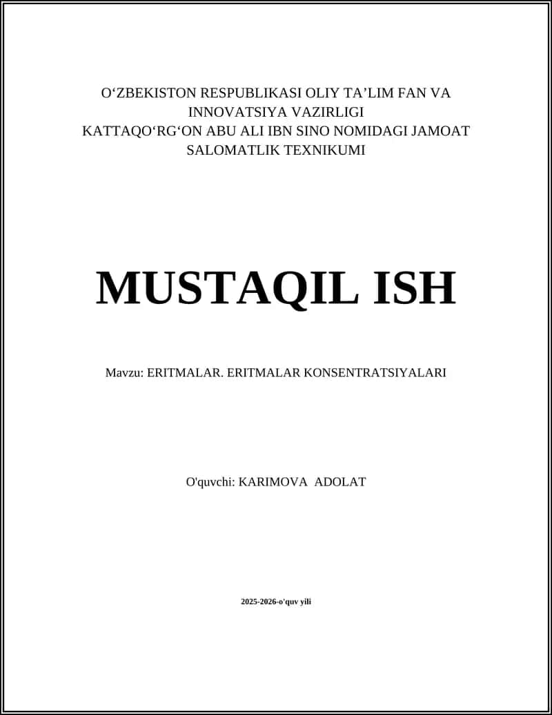 JAMOAT SALOMATLIK TEXNIKUMI 1