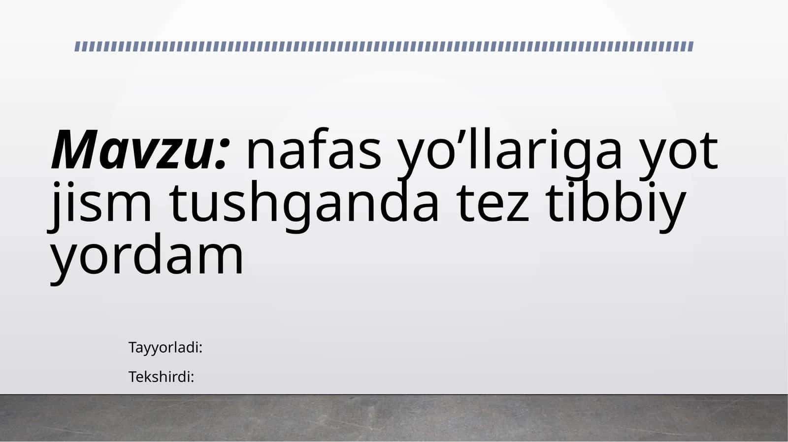 Nafasyo'llariga yot jism tushganda birinchi tibbiy yordam 1