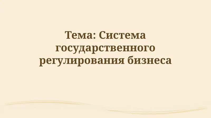 Система государственногорегулированиябизнеса 1