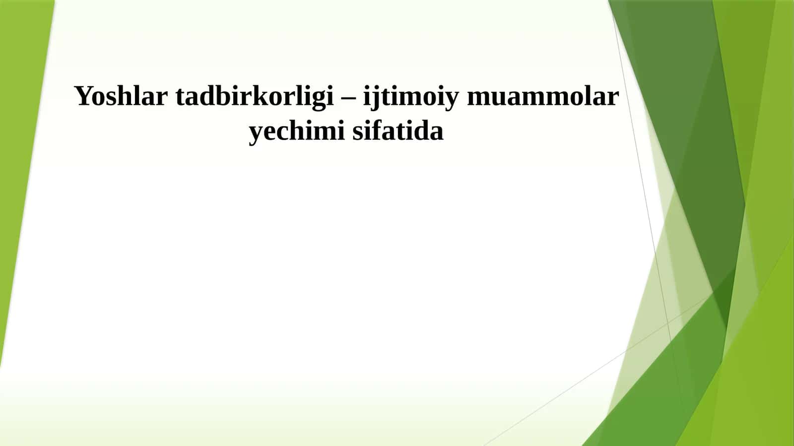 Yoshlar tadbirkorligi – ijtimoiy muammolar yechimi sifatida 1
