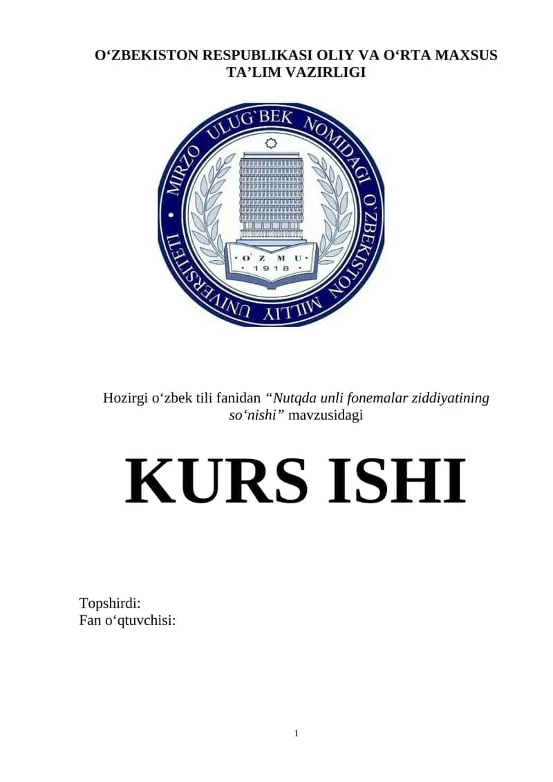 Nutqda unli fonemalar ziddiyatining so‘nishi 1
