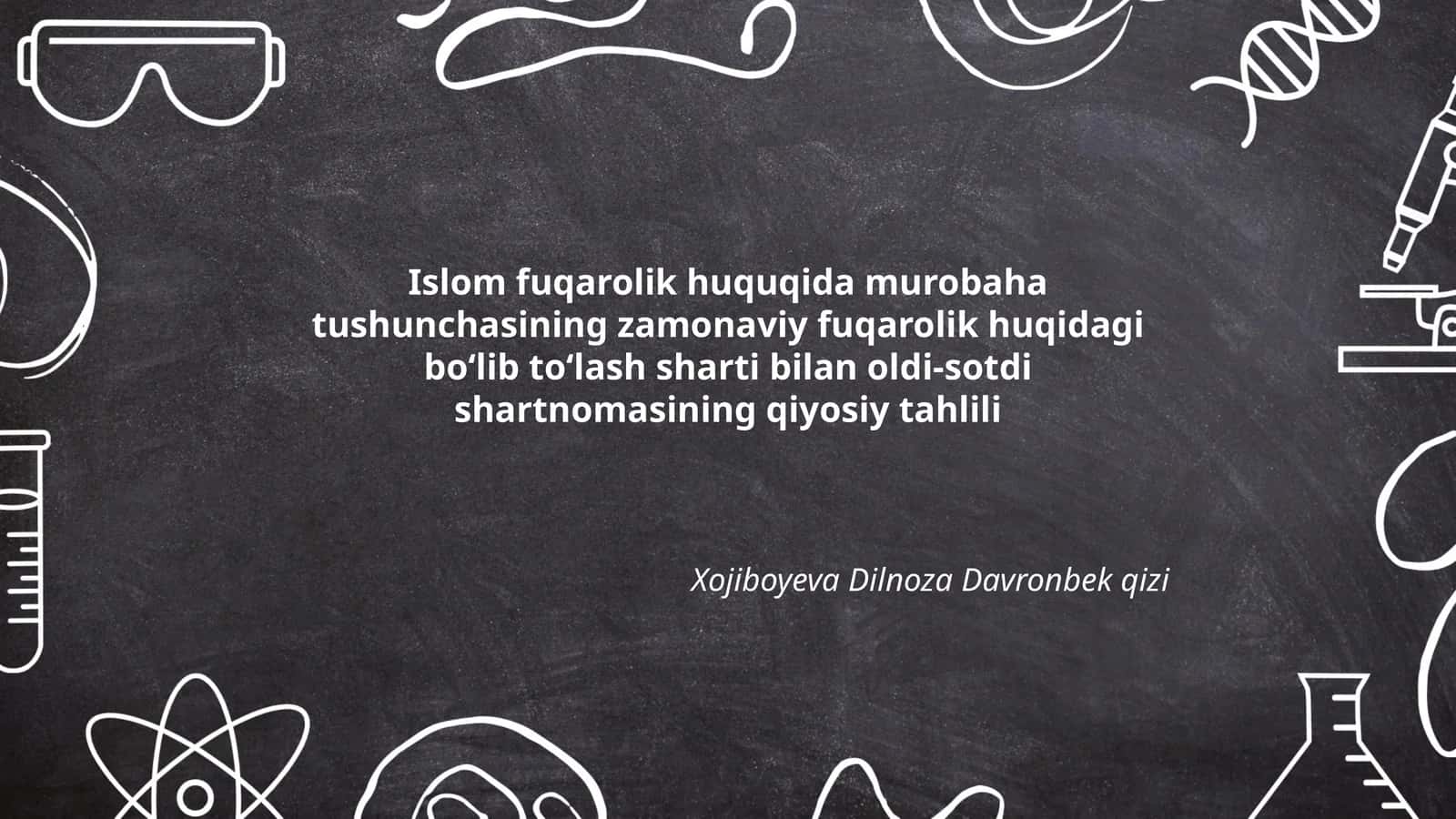 Islom fuqarolik huquqida murobaha tushunchasining zamonaviy fuqarolik huqidagi bo‘lib to‘lash sharti bilan oldi-sotdi shartnomasining qiyosiy tahlili 1