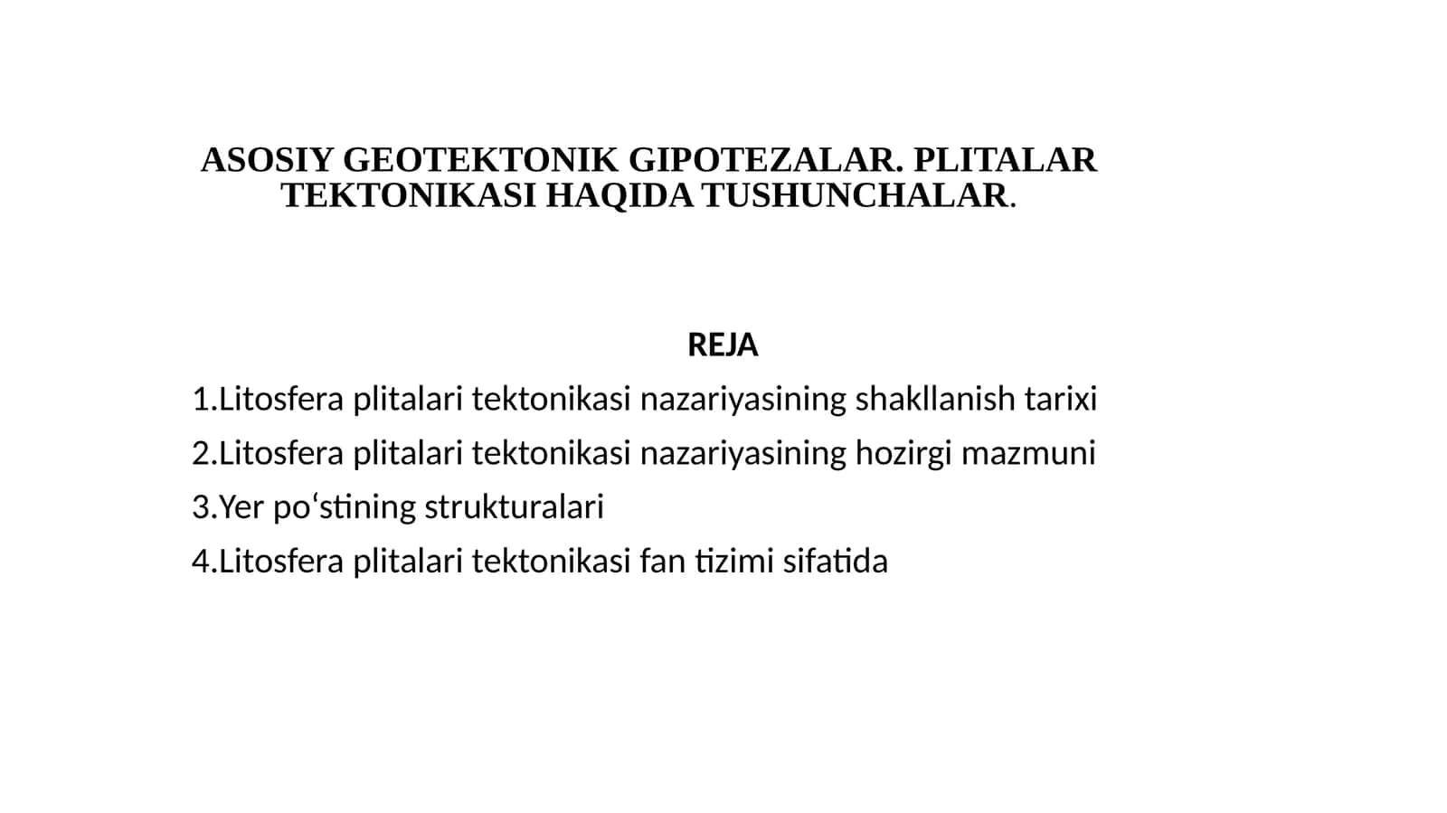 Litosfera plitalari tektonikasi 1