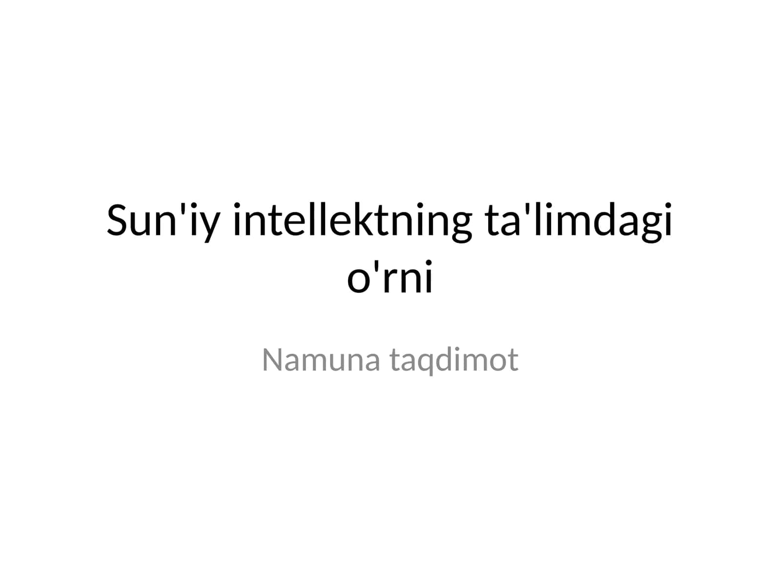 sun'iy intellektning ta'limdagi oʻrni 1