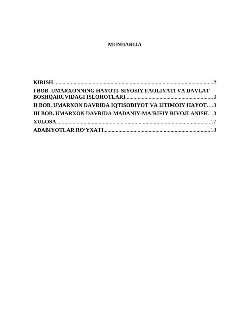 Umarxon davrida Qo 'qon xonligi 1