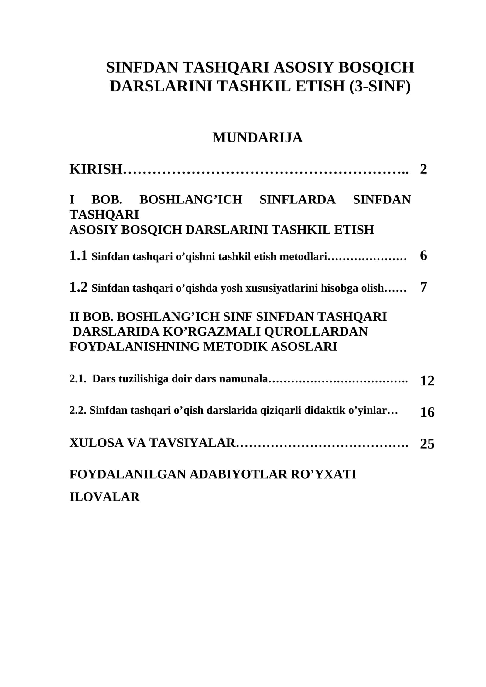 SINFDAN TASHQARI ASOSIY BOSQICH DARSLARINI TASHKIL ETISH (3-SINF) 1