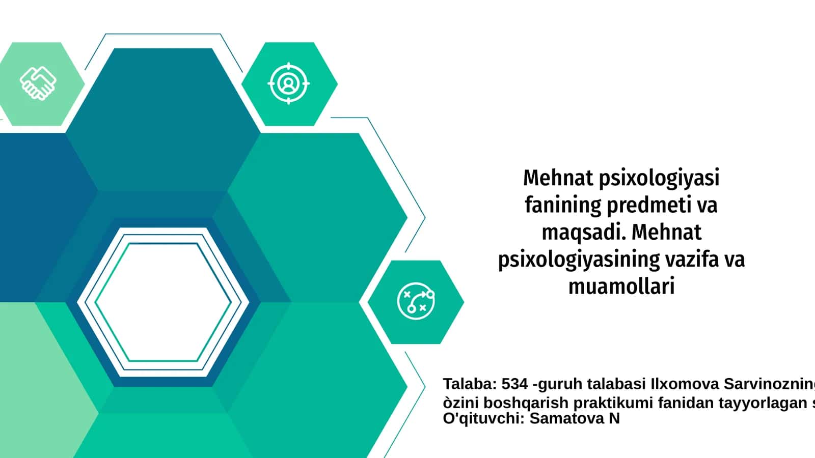 Mehnat psixologiyasi fanining predmeti va maqsadi 1
