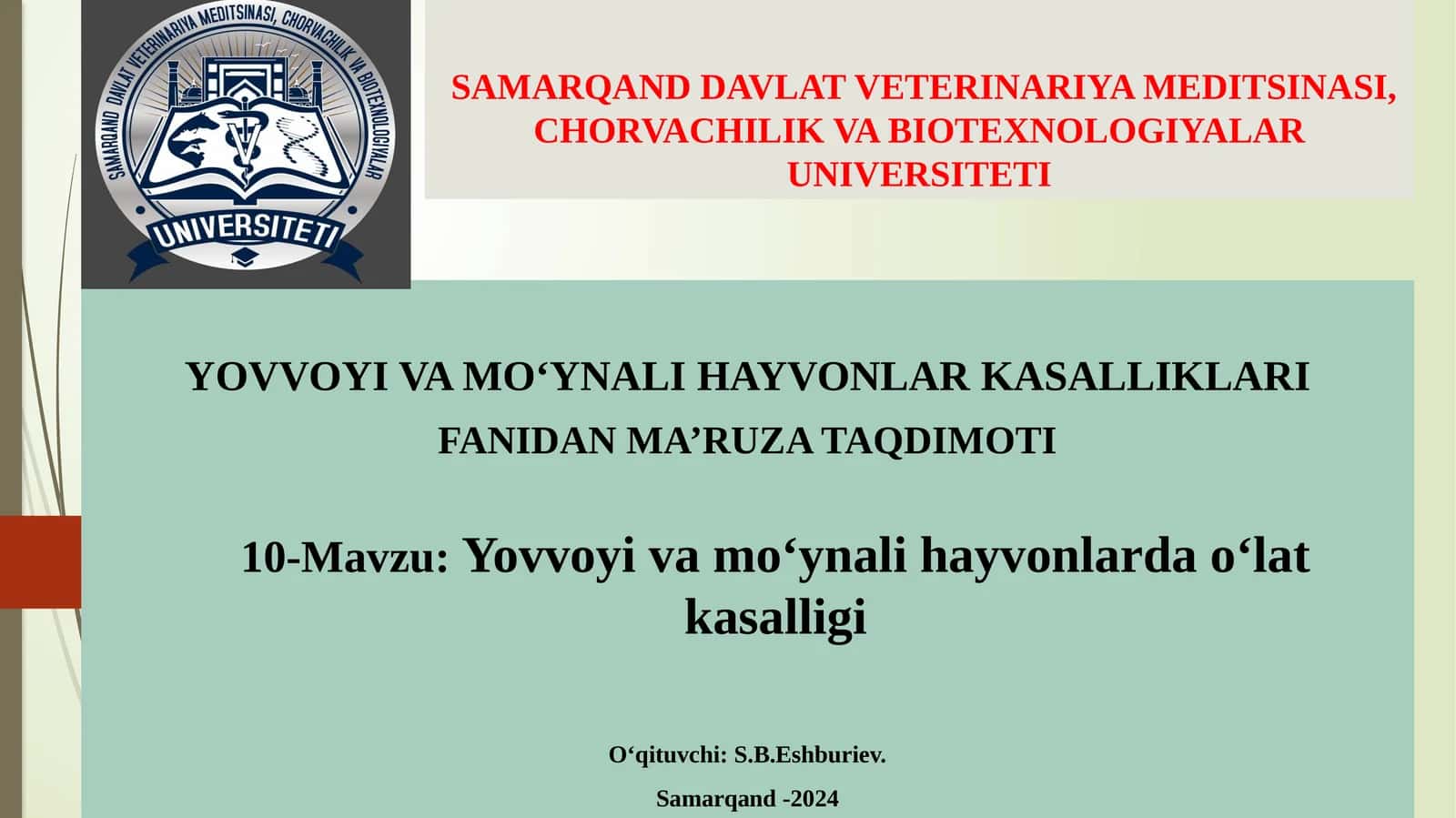 Yovvoyi va mo‘ynali hayvonlarda o‘lat kasalligi 1