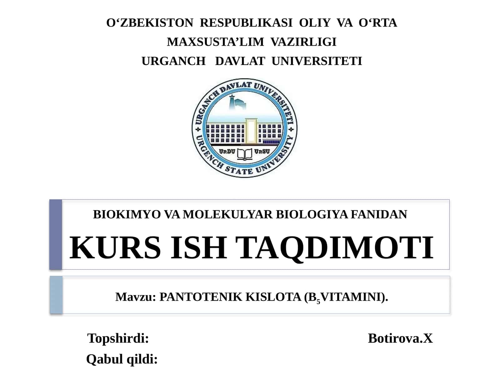 PANTOTENIK KISLOTA (B5VITAMINI) 1