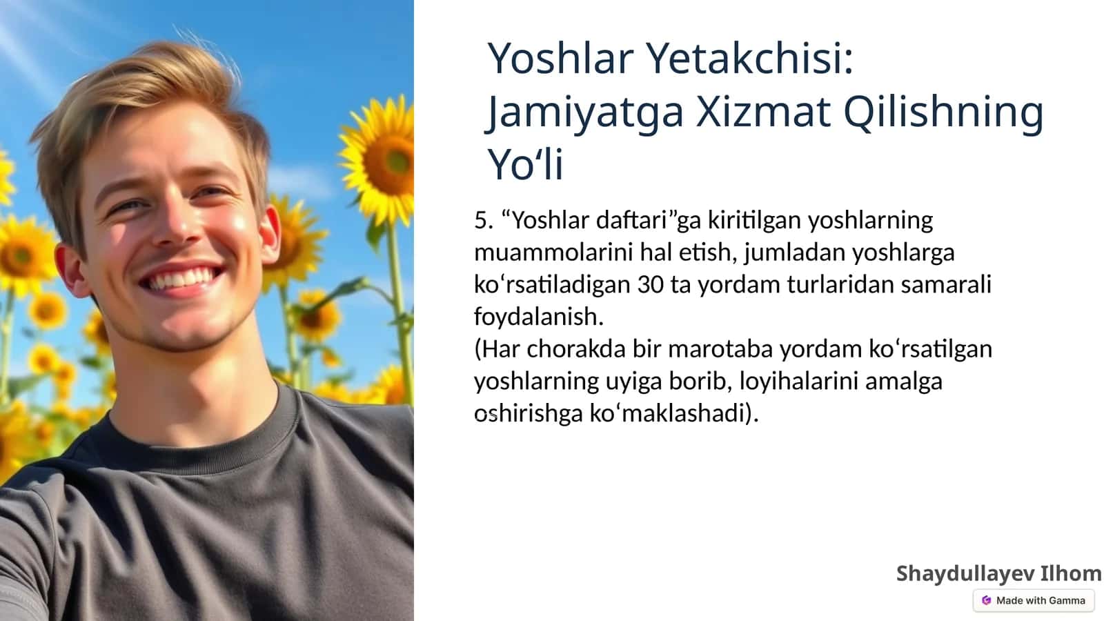 Yoshlar Yetakchisi: Jamiyatga Xizmat Qilishning Yo‘li 1