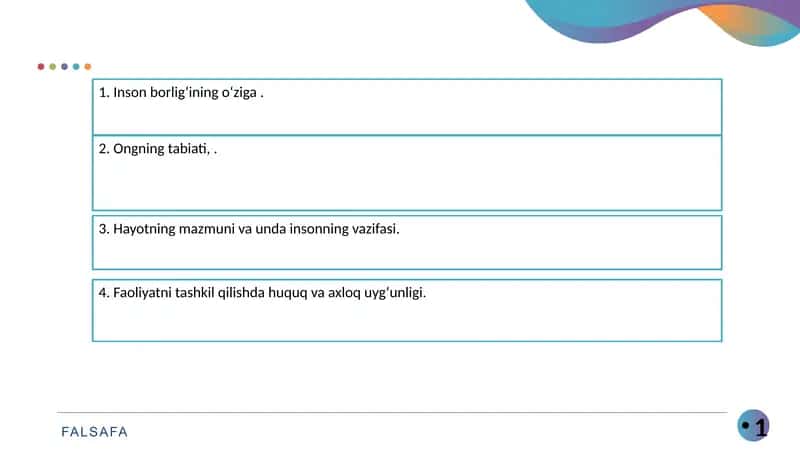 Inson borlig‘ining o‘ziga 1