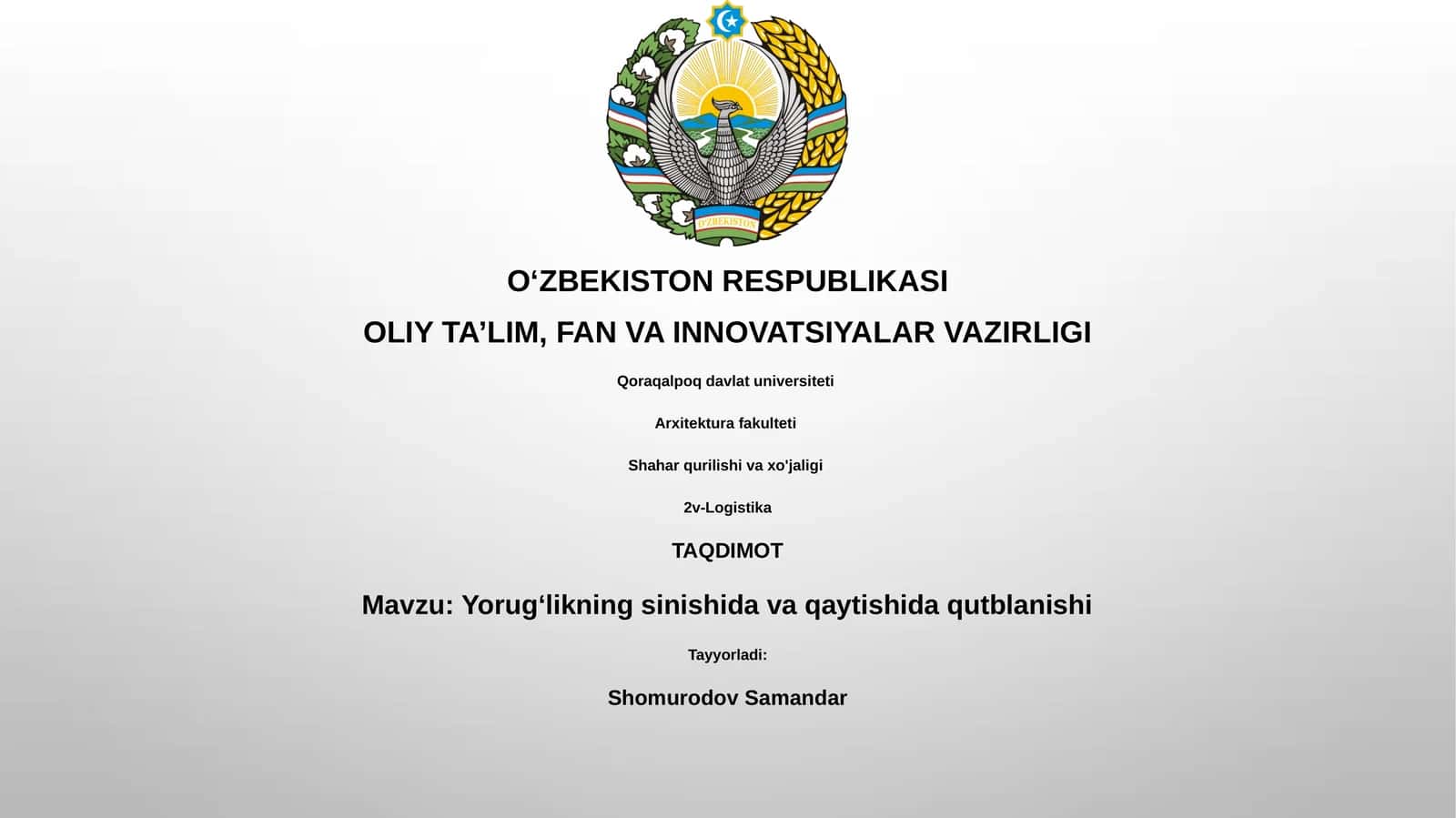 Yorug‘likning sinishida va qaytishida qutblanishi 1