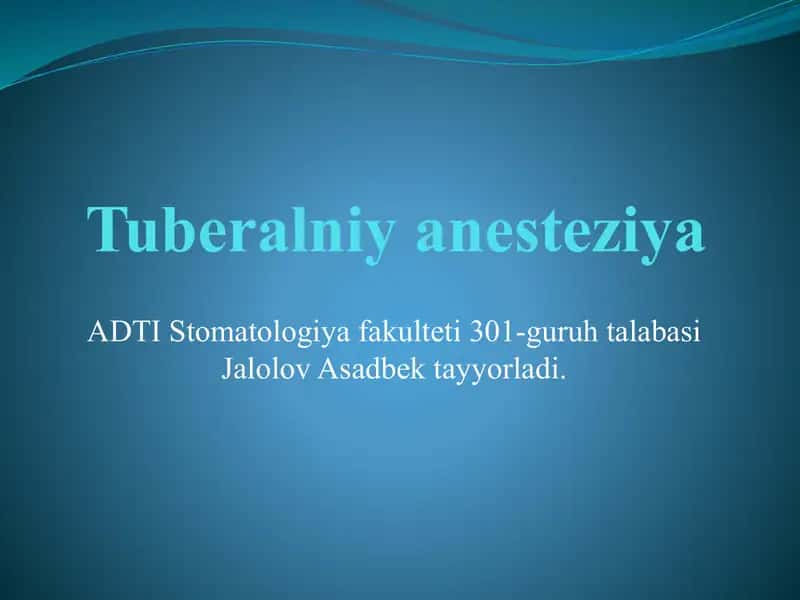 Tuberalniy anesteziya 1