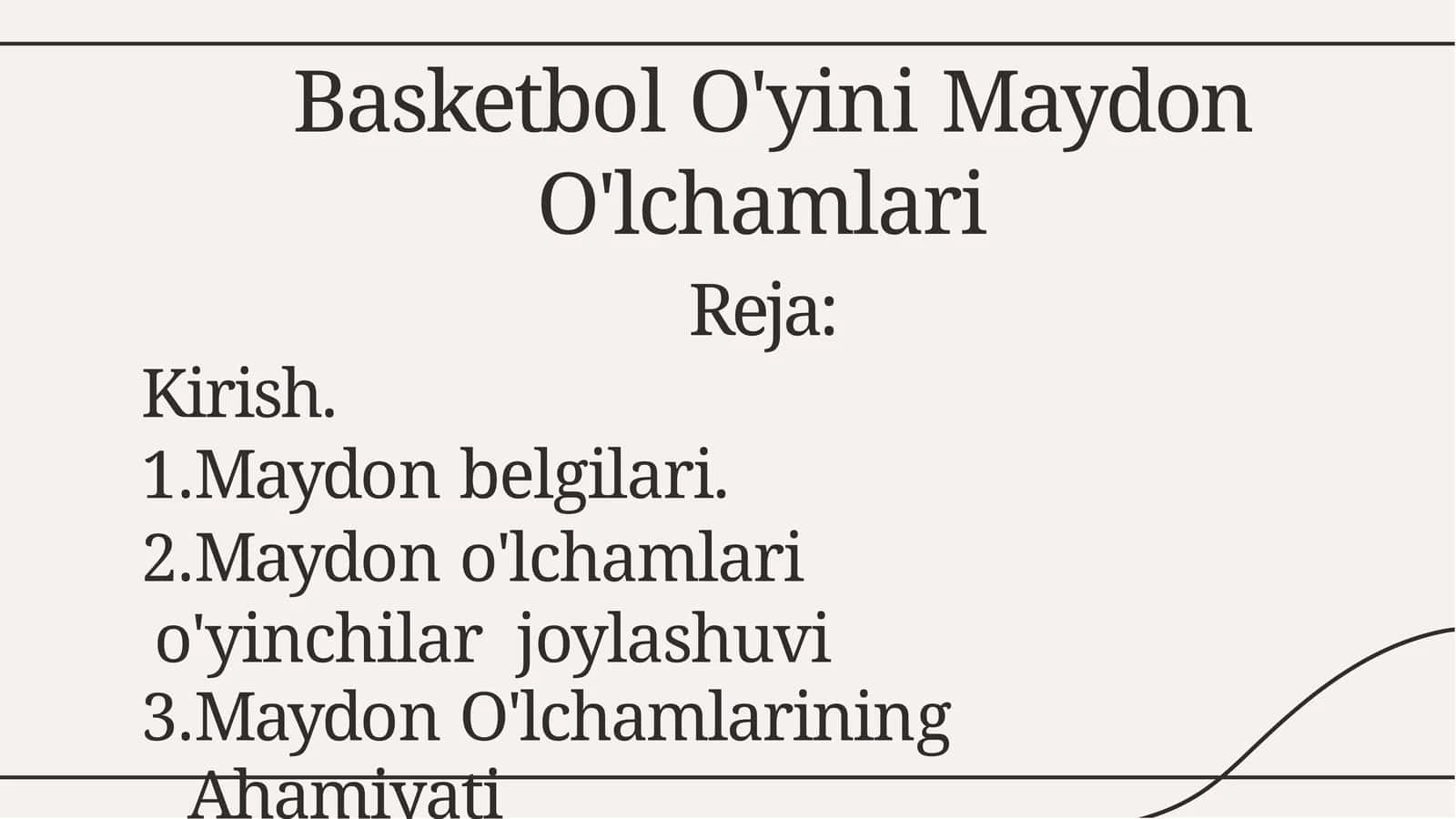 Basketbol O'yini Maydon O'lchamlari 1
