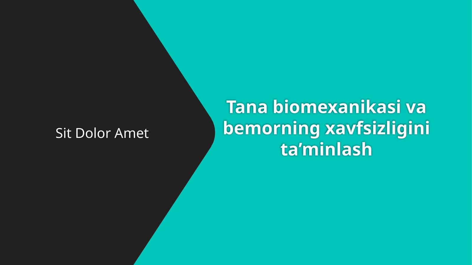 Tana biomexanikasi va bemorning xavfsizligini ta’minlash 1