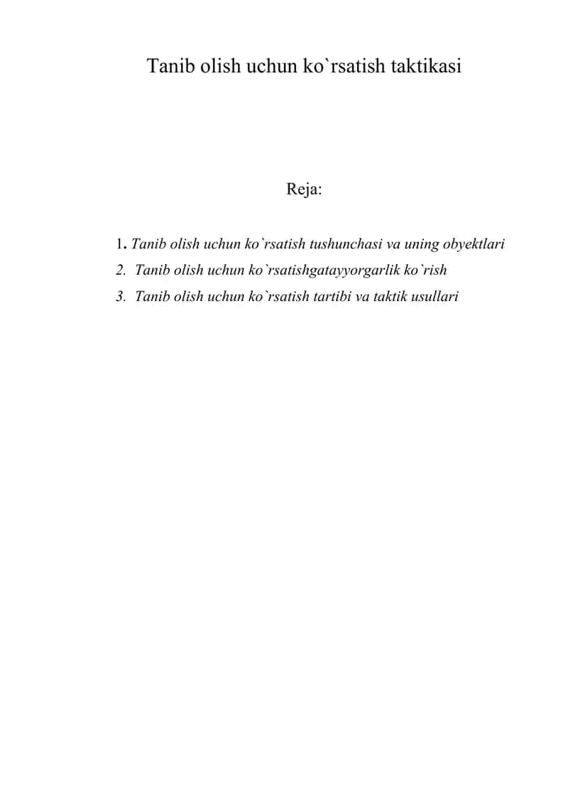 Tanib olish uchun ko`rsatish taktikasi 1
