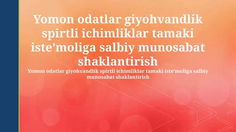 Giyohvandlik, Alkogolizm va Chekishning Zararlari 1