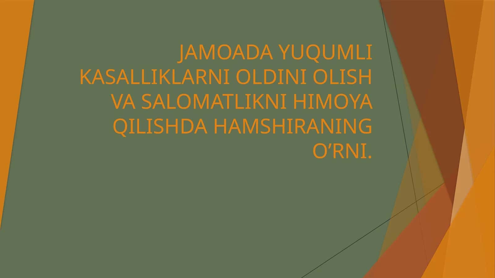 Yuqumlikasalliklar tibbiyot shifobaxshindagi hamshira 1