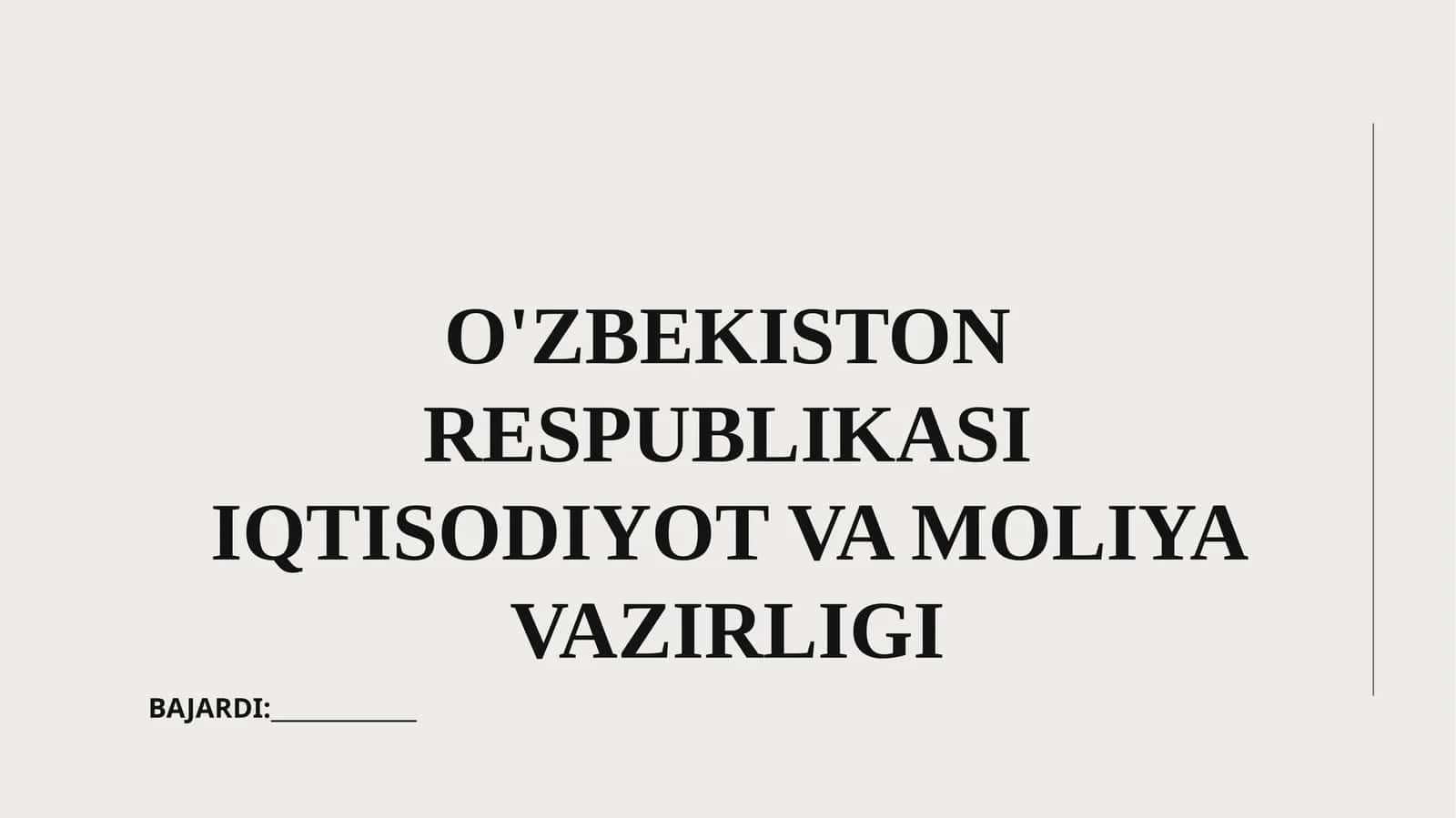 O'zbekiston Respublikasi Iqtisodiyot va Moliya Vazirligi 1