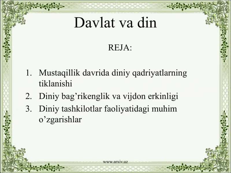 Davlat va din 1